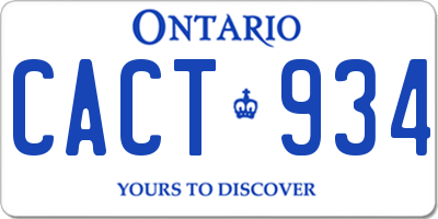 ON license plate CACT934