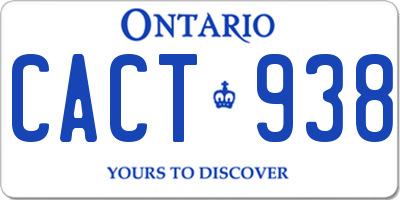 ON license plate CACT938