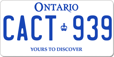 ON license plate CACT939