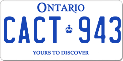 ON license plate CACT943