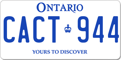 ON license plate CACT944