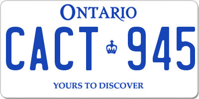 ON license plate CACT945