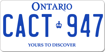 ON license plate CACT947