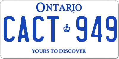 ON license plate CACT949