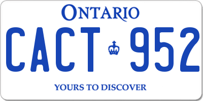 ON license plate CACT952