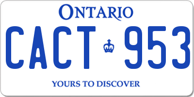 ON license plate CACT953