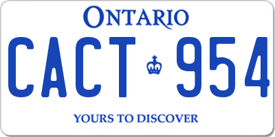 ON license plate CACT954