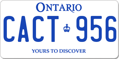 ON license plate CACT956