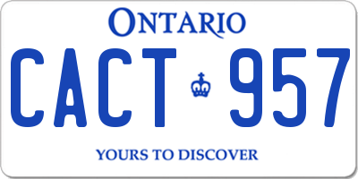 ON license plate CACT957