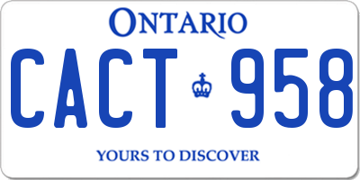 ON license plate CACT958