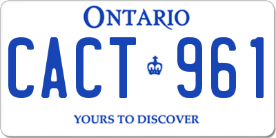 ON license plate CACT961