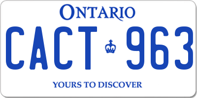 ON license plate CACT963