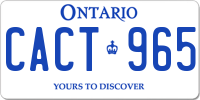 ON license plate CACT965