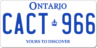 ON license plate CACT966