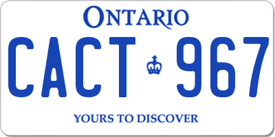 ON license plate CACT967