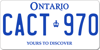 ON license plate CACT970