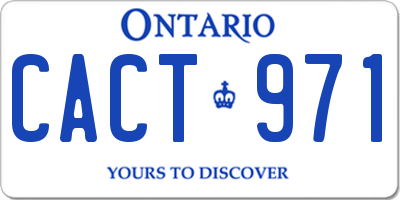 ON license plate CACT971