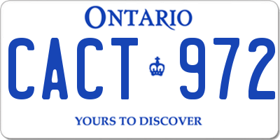 ON license plate CACT972