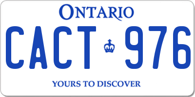 ON license plate CACT976