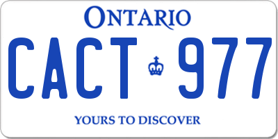 ON license plate CACT977