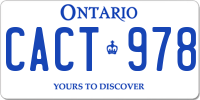 ON license plate CACT978