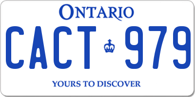 ON license plate CACT979