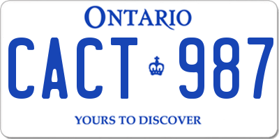 ON license plate CACT987