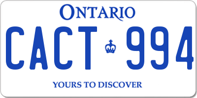 ON license plate CACT994