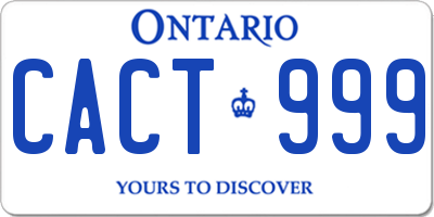 ON license plate CACT999