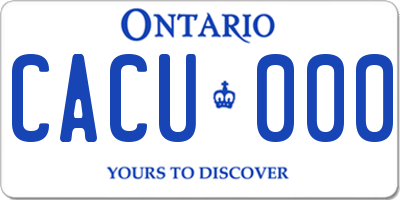 ON license plate CACU000