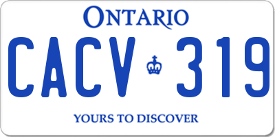 ON license plate CACV319