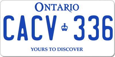 ON license plate CACV336