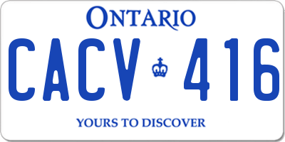 ON license plate CACV416