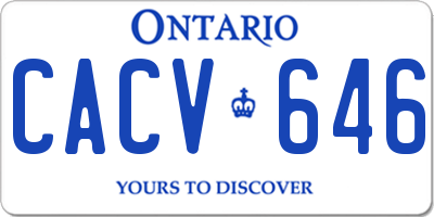 ON license plate CACV646