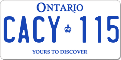 ON license plate CACY115