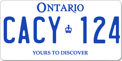ON license plate CACY124