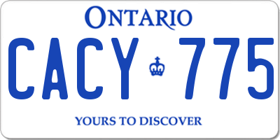 ON license plate CACY775