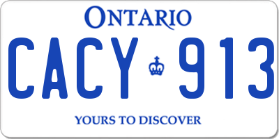 ON license plate CACY913