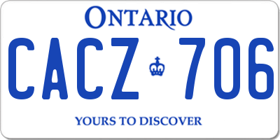 ON license plate CACZ706