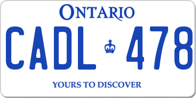 ON license plate CADL478