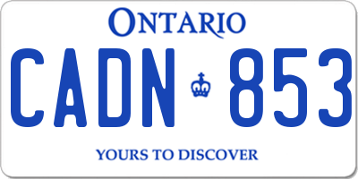 ON license plate CADN853