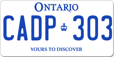 ON license plate CADP303