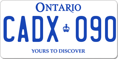 ON license plate CADX090