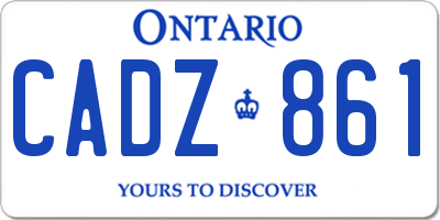 ON license plate CADZ861