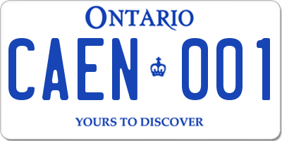 ON license plate CAEN001