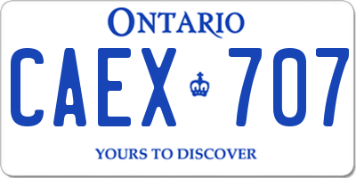 ON license plate CAEX707