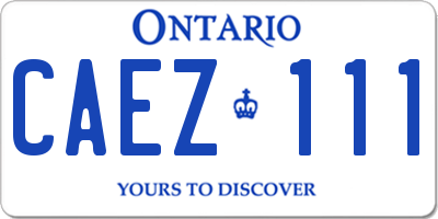 ON license plate CAEZ111