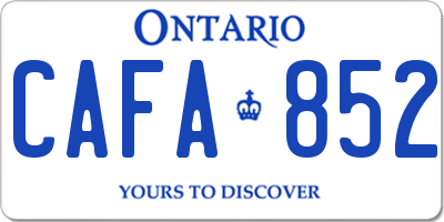 ON license plate CAFA852