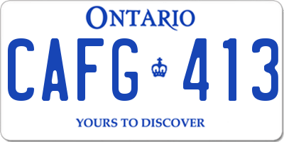 ON license plate CAFG413