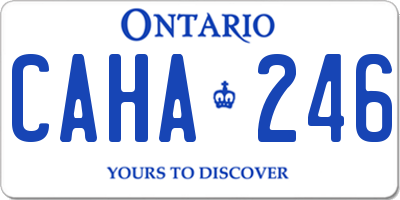 ON license plate CAHA246